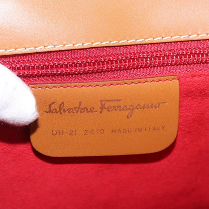 Salvatore Ferragamo Gancini handbag Leather, BROWN, LEATHER, Handbag
