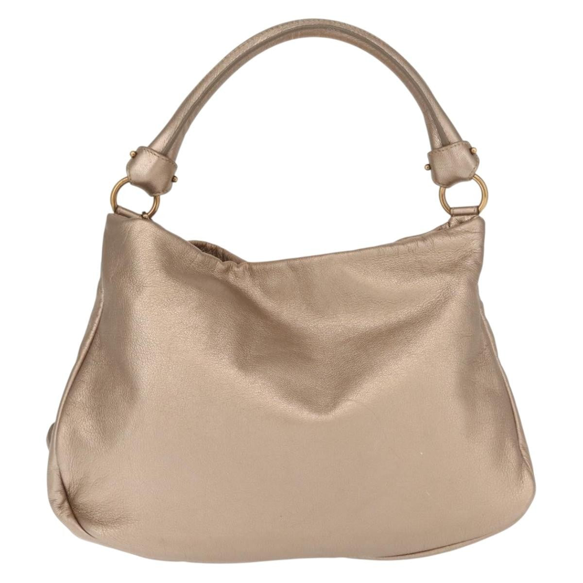 Salvatore Ferragamo Miss Vara Hobo Leather, GOLD, LEATHER, Handbag