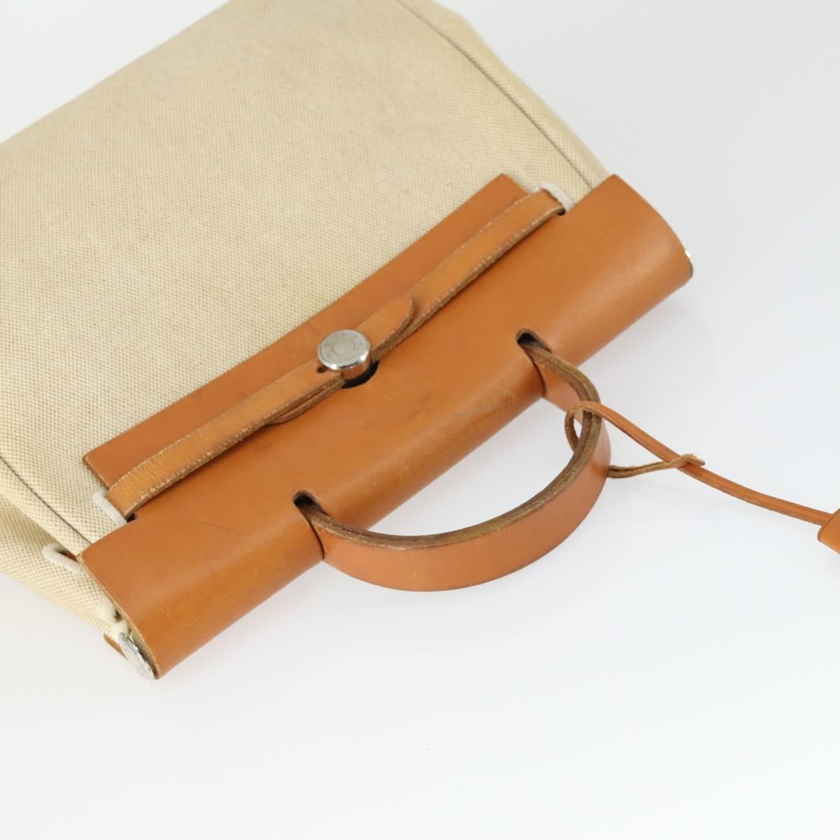Hermes Herbag A Dos Backpack Toile, BEIGE, CANVAS, Backpack