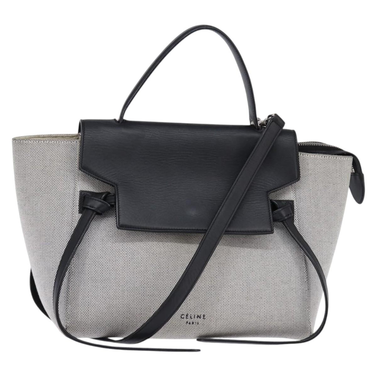 Celine Belt Bag Textured Leather, GRAY, LEATHER, Handbag