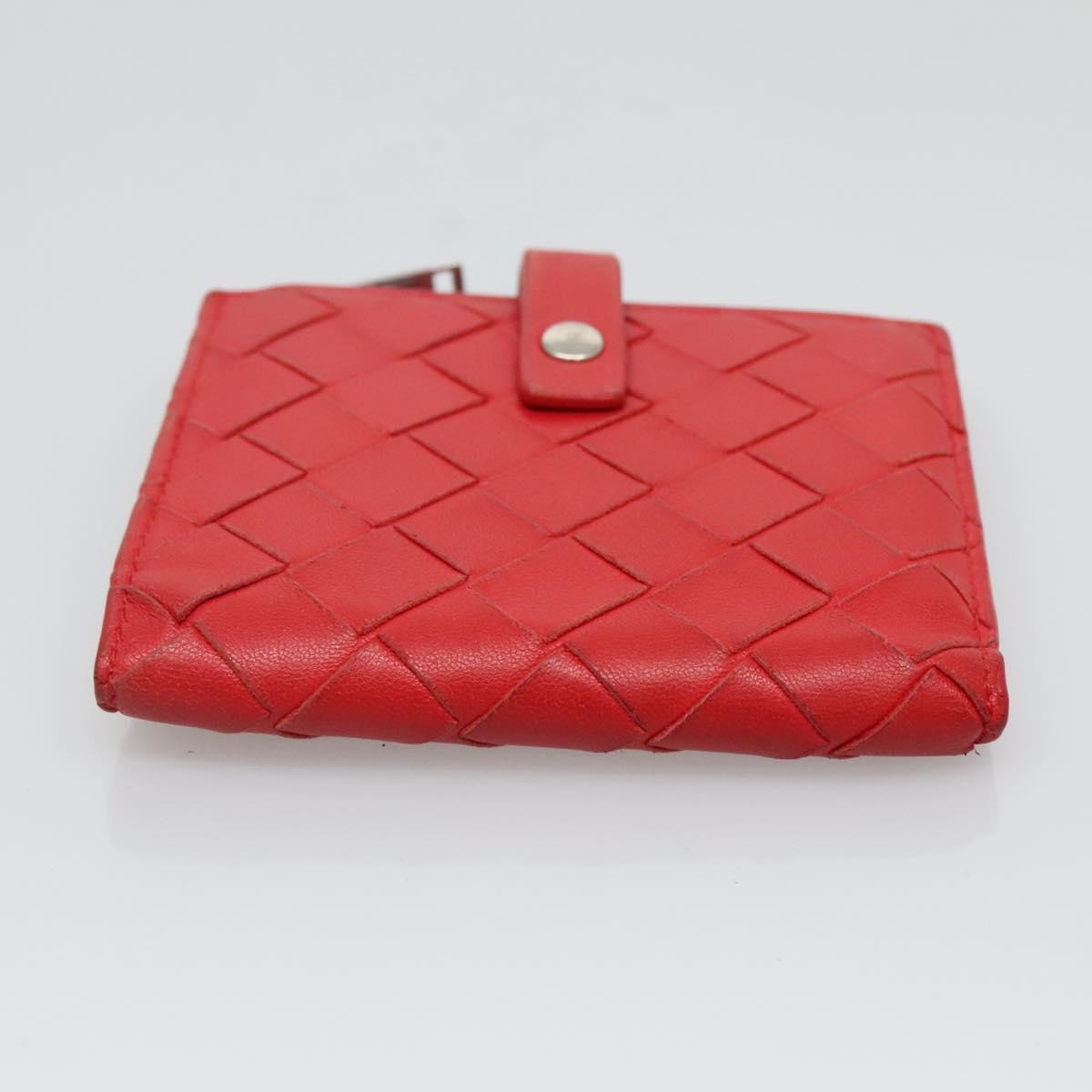 Bottega Veneta Bifold Coin Pocket Card Holder Intrecciato Nappa, RED, LEATHER, Wallets
