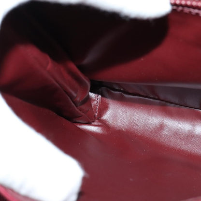Celine Circle logo Leather, BURGUNDY, LEATHER, Shoulder bag