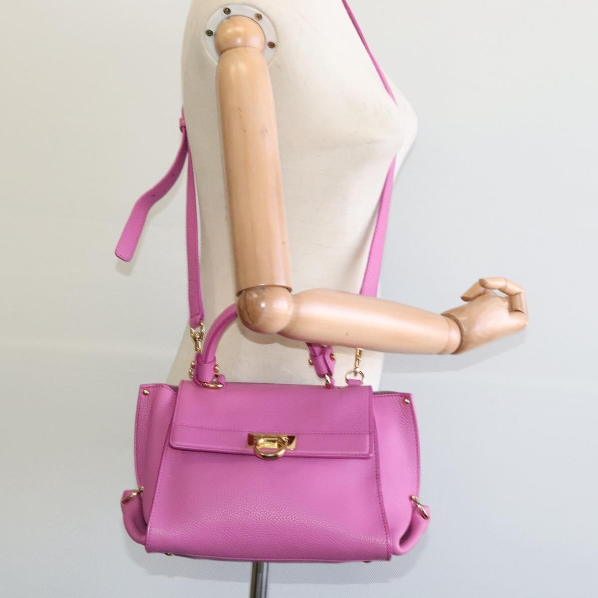 Salvatore Ferragamo Sofia Satchel Leather, PINK, LEATHER, Handbag