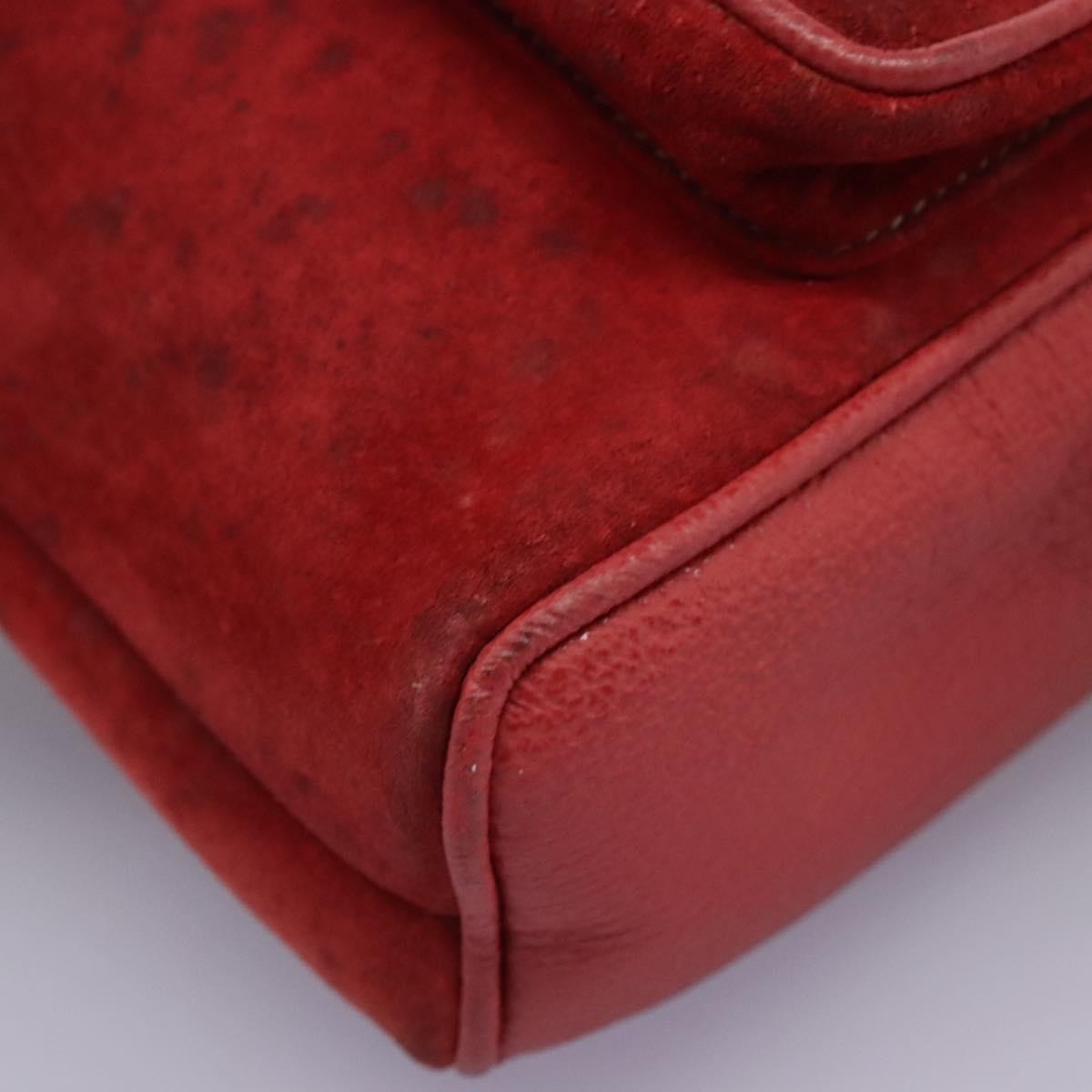 Gucci Vintage Bamboo Backpack Suede, RED, SUEDE, Backpack