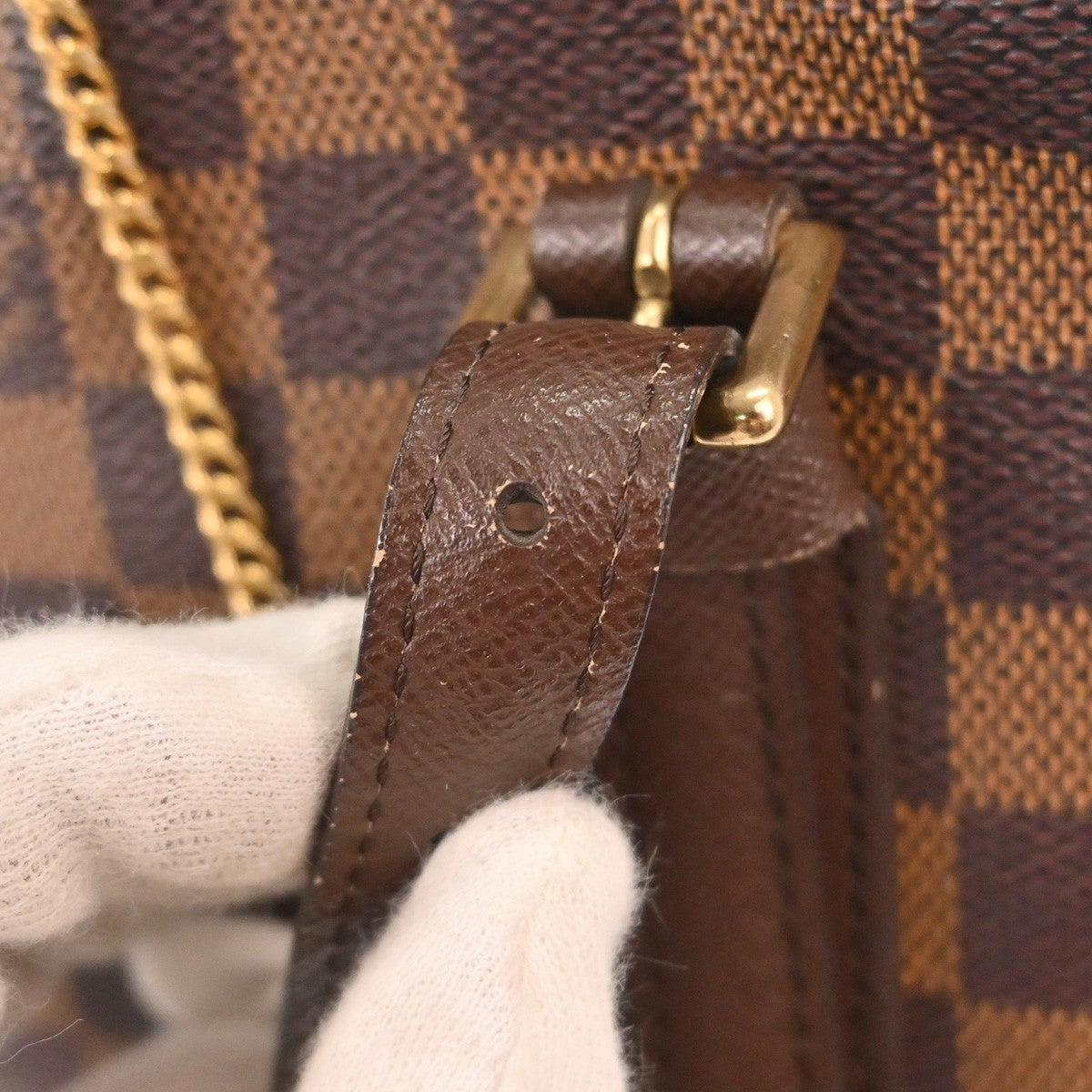 Louis Vuitton Marais Bucket Bag Damier, BROWN, CANVAS, Tote bag