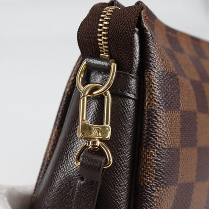 Louis Vuitton Trousse Make Up Bag Damier, BROWN, CANVAS, Clutche & pouche