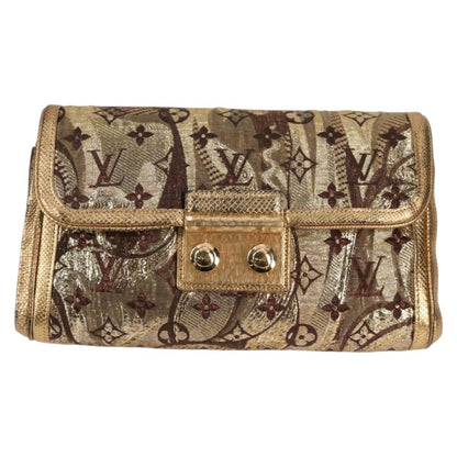 Louis Vuitton Thalie Clutch Brocade Monogram, GOLD, CANVAS, Clutche & pouche