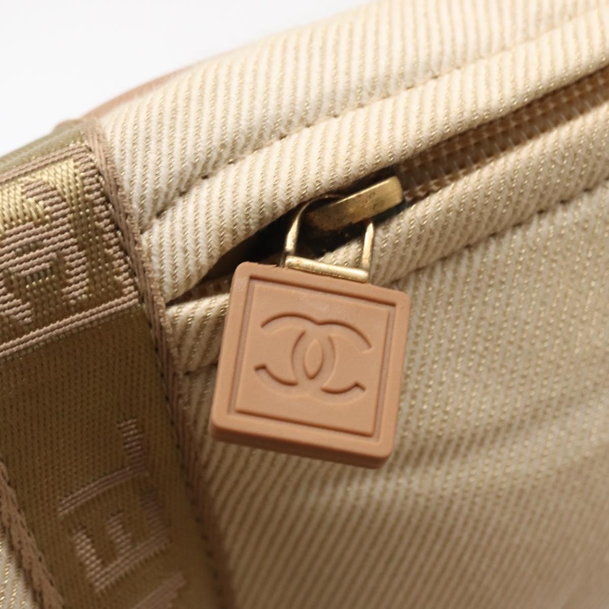 Chanel sports shoulder bag Coco mark, BEIGE, CANVAS, Shoulder bag