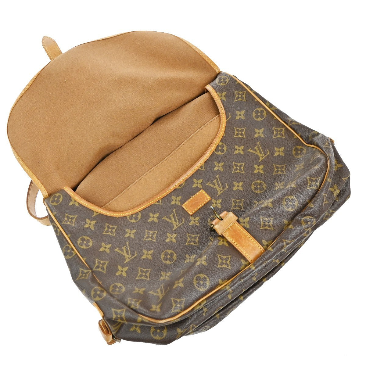 Louis Vuitton Saumur Handbag Monogram Canvas, BROWN, CANVAS, Shoulder bag