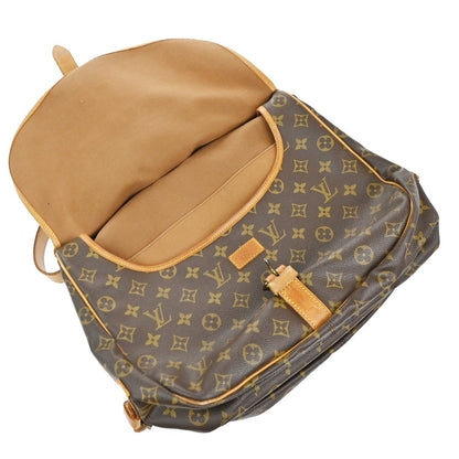 Louis Vuitton Saumur Handbag Monogram Canvas, BROWN, CANVAS, Shoulder bag