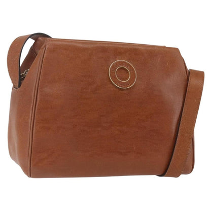 Celine Circle Logo Shoulder Bag Leather, BROWN, LEATHER, Shoulder bag