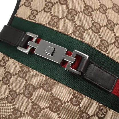 Gucci Web Jackie O Hobo GG Canvas, BROWN, CANVAS, Shoulder bag