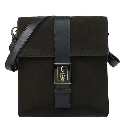 Gucci Tiger Head Shoulder bag Suede, BROWN, SUEDE, Shoulder bag