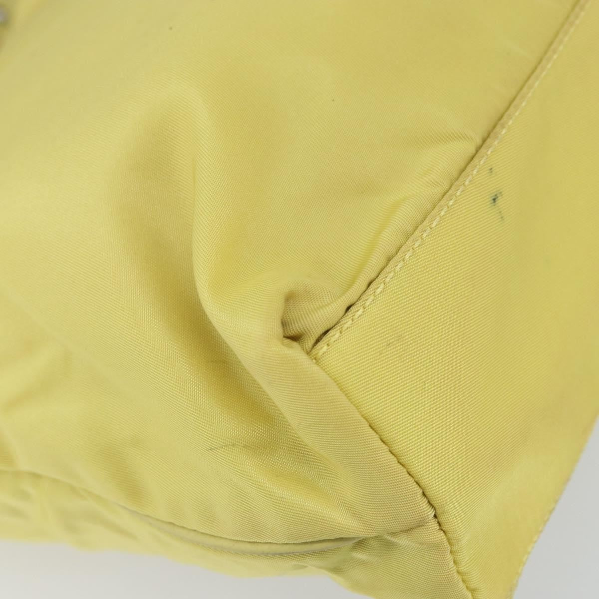 Prada Vintage Tote Nylon, Yellow, Nylon, Tote Bag