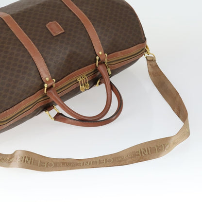 Celine Vintage Duffle Bag Canvas and Leather, BROWN, CANVAS, Travel bag
