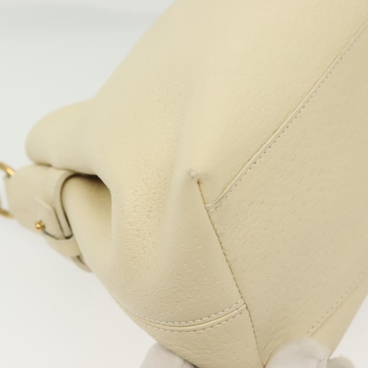 Salvatore Ferragamo Gancini Shoulder Bag Leather, WHITE, LEATHER, Shoulder bag