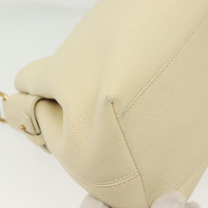 Salvatore Ferragamo Gancini Shoulder Bag Leather, WHITE, LEATHER, Shoulder bag