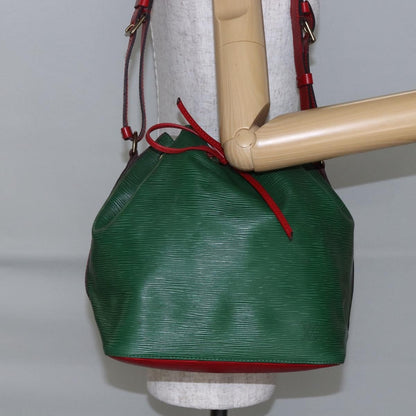 Louis Vuitton Petit Noe Handbag Two Tone Epi Leather, GREEN, LEATHER, Handbag