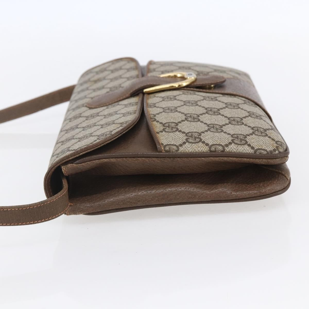 Gucci Vintage Shoulder Bag GG Canvas and Leather, BEIGE, CANVAS, Shoulder bag