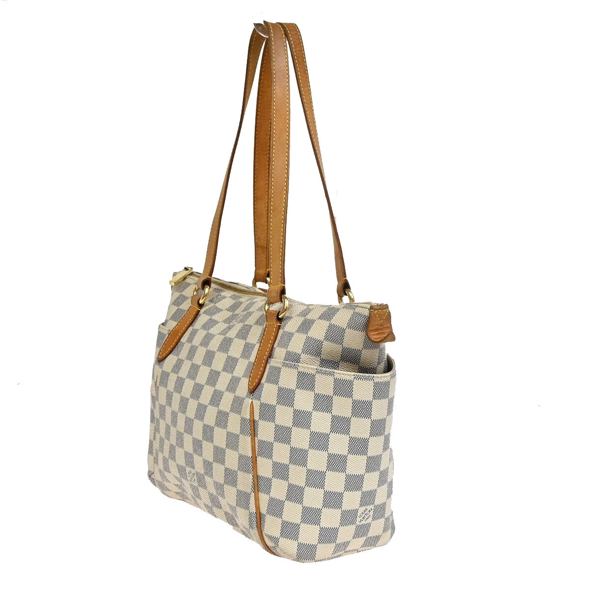 Louis Vuitton Totally Handbag Damier, WHITE, CANVAS, Shoulder bag