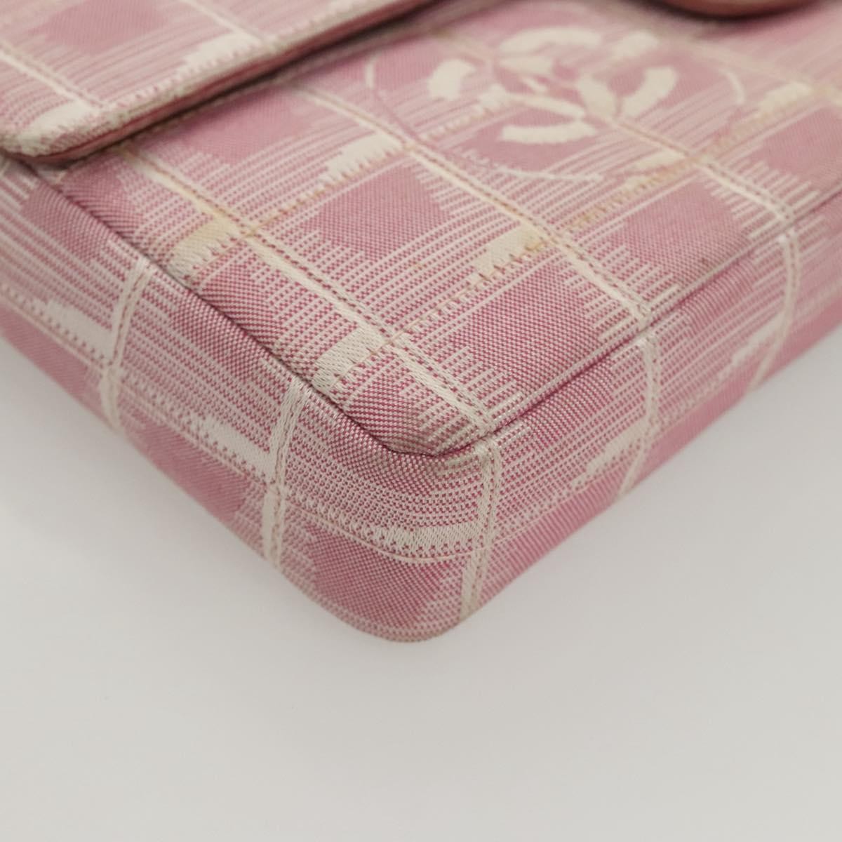 Chanel Travel Line Flap Bag Nylon, PINK, NYLON, Travel bag