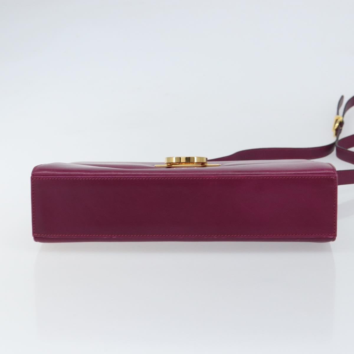 Salvatore Ferragamo Gancini Shoulder Bag Leather, PURPLE, LEATHER, Shoulder bag