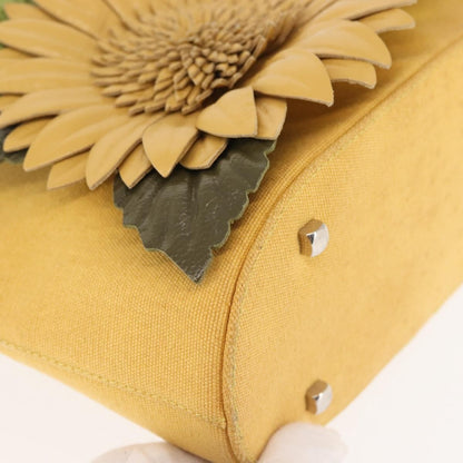 Salvatore Ferragamo Flower tote Canvas, YELLOW, CANVAS, Tote bag