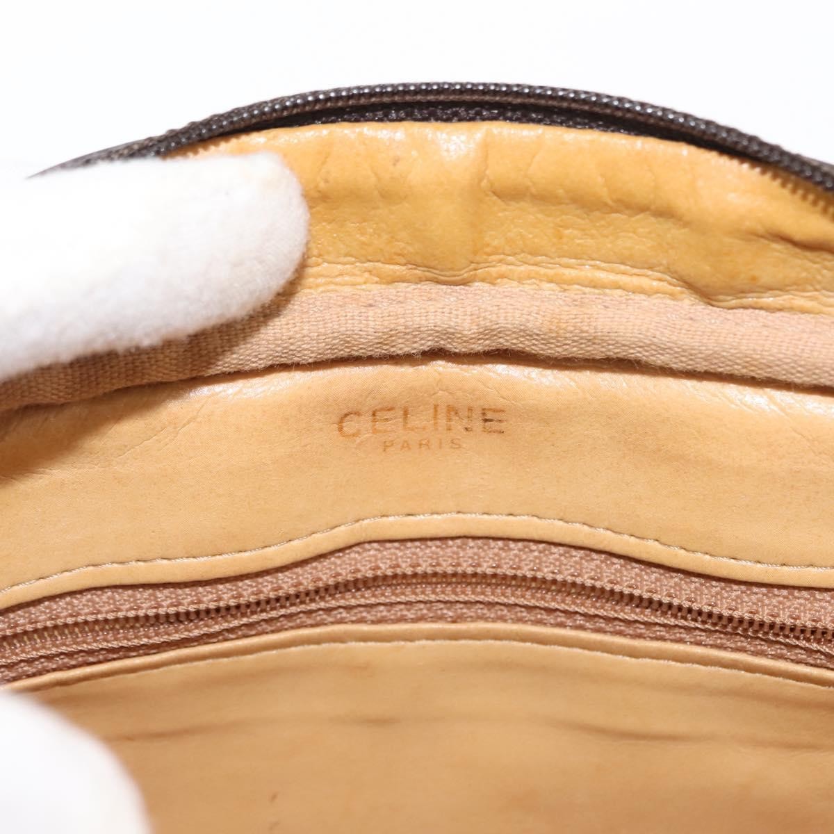 Celine Macadam Shoulder Bag PVC Leather, BROWN, CANVAS, Shoulder bag