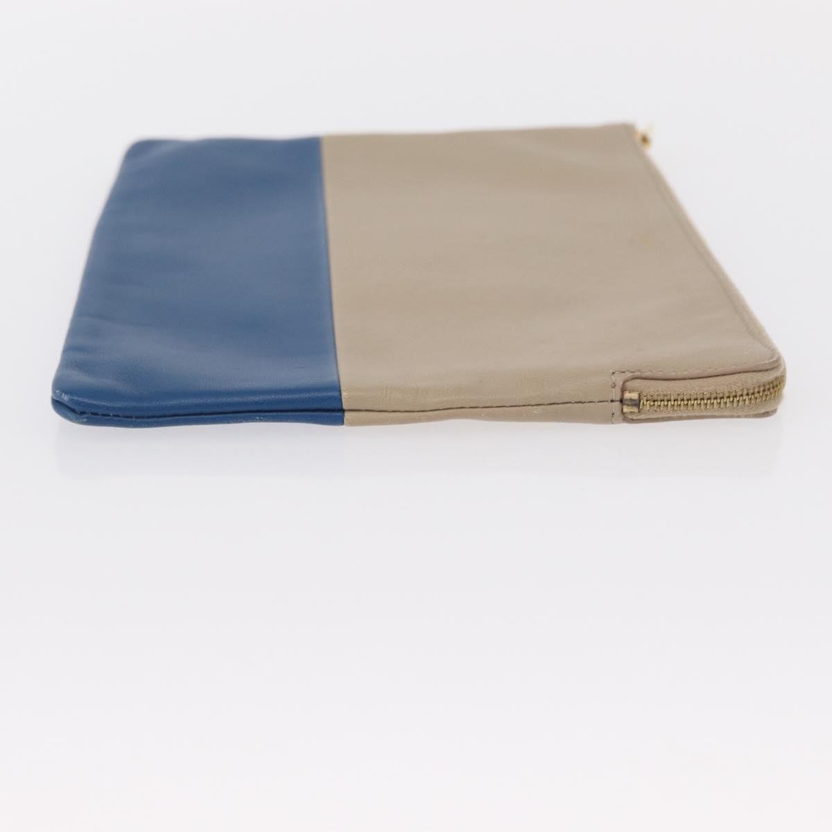 Celine Solo Pouch Leather, BEIGE, LEATHER, Clutche & pouche