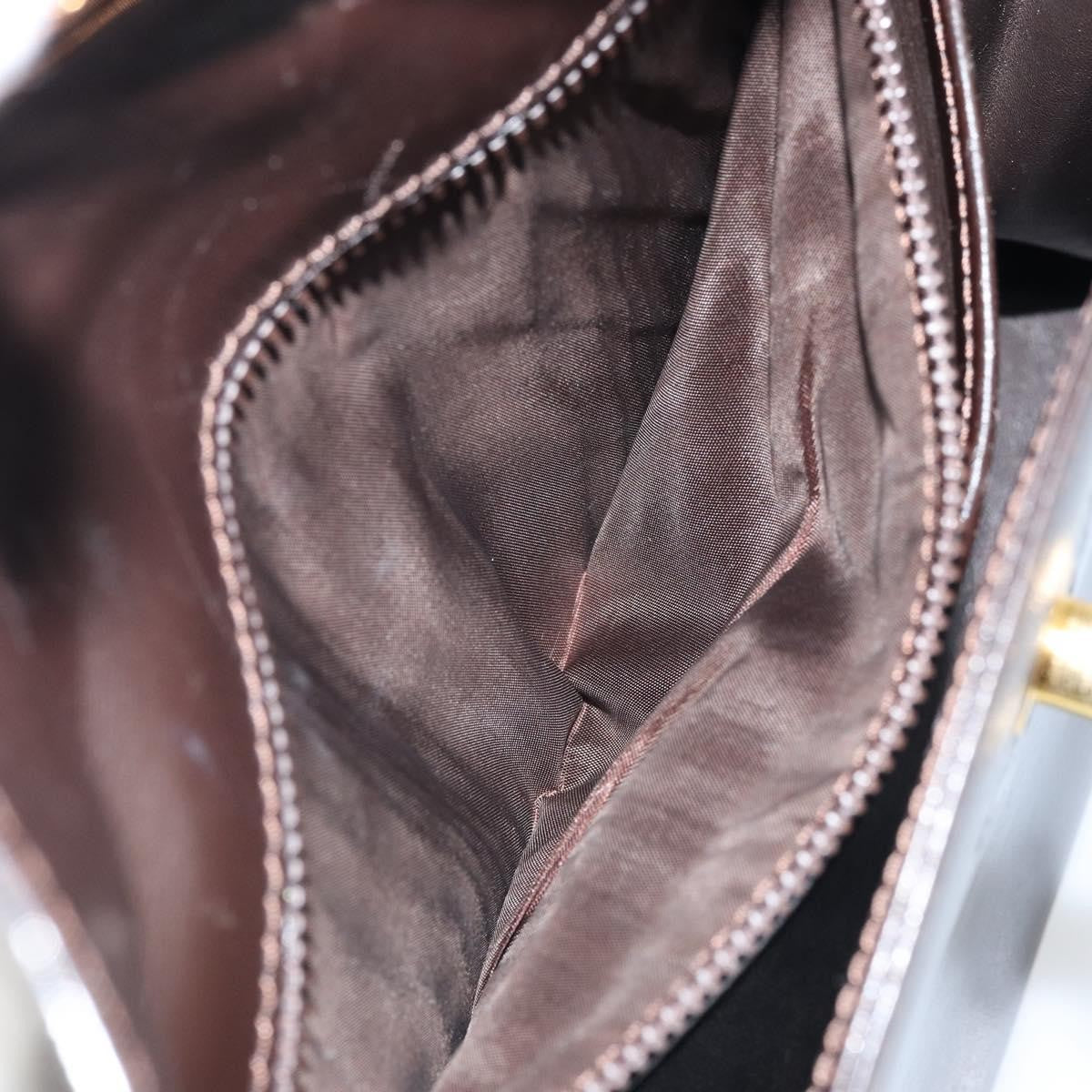 Celine Vintage Logo Top Handle Bag Leather, BROWN, LEATHER, Handbag