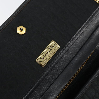 Christian Dior Vintage Chain Flap Shoulder Bag Diorissimo Canvas, BLACK, CANVAS, Shoulder bag