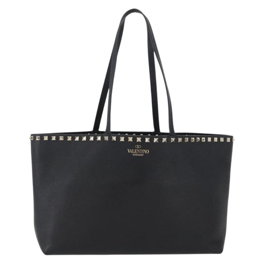 Valentino Garavani Rockstud Shopper Tote Leather, BLACK, LEATHER, Tote bag