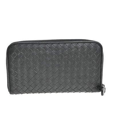 Bottega Veneta Intrecciato Wallet Leather, BLACK, LEATHER, Wallets