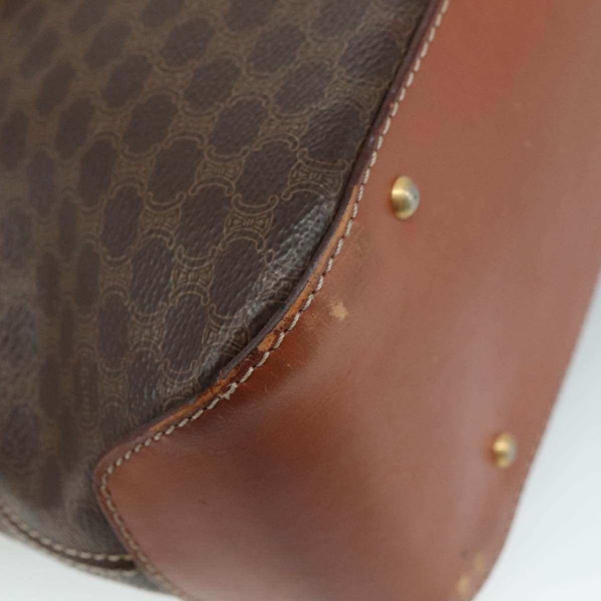 Celine Macadam Handbag Macadam with leather, BROWN, PVC, Handbag