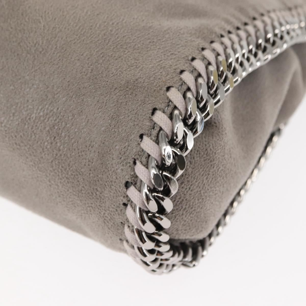 Stella McCartney Falabella Fold Over Crossbody Bag Shaggy Deer, GRAY, POLYESTER, Crossbody bag
