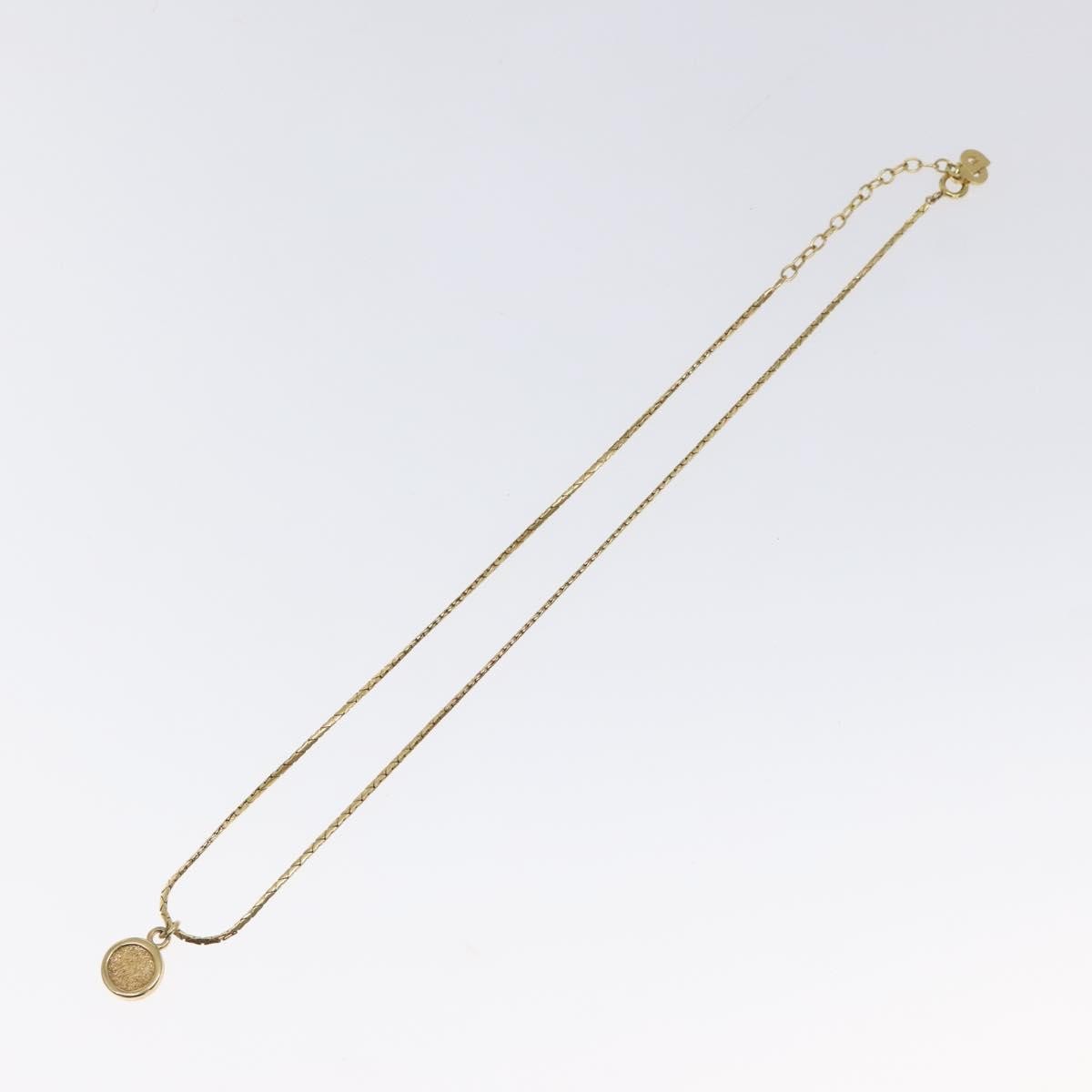 Christian Dior CD Round Pendant Necklace Metal, GOLD, METAL, Necklace