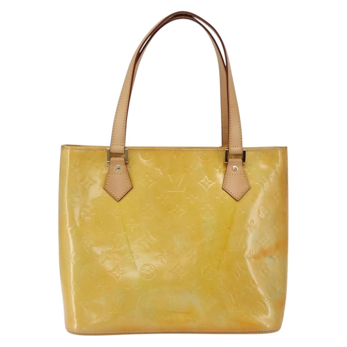 Louis Vuitton Houston Handbag Monogram Vernis, YELLOW, PATENT_LEATHER, Tote bag
