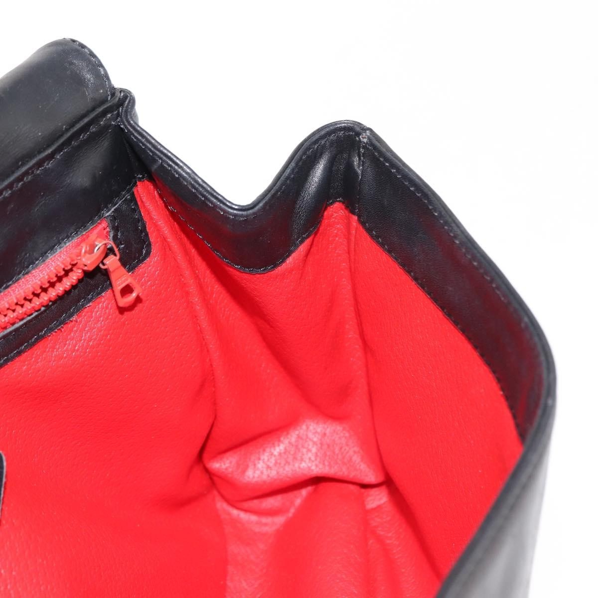 Celine Circle logo Leather, BLACK, LEATHER, Shoulder bag