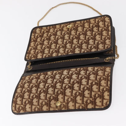 Christian Dior Vintage Trotter Shoulder Bag Canvas, BEIGE, CANVAS, Shoulder bag