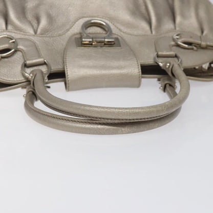 Salvatore Ferragamo Marisa Satchel Leather, SILVER, LEATHER, Shoulder bag