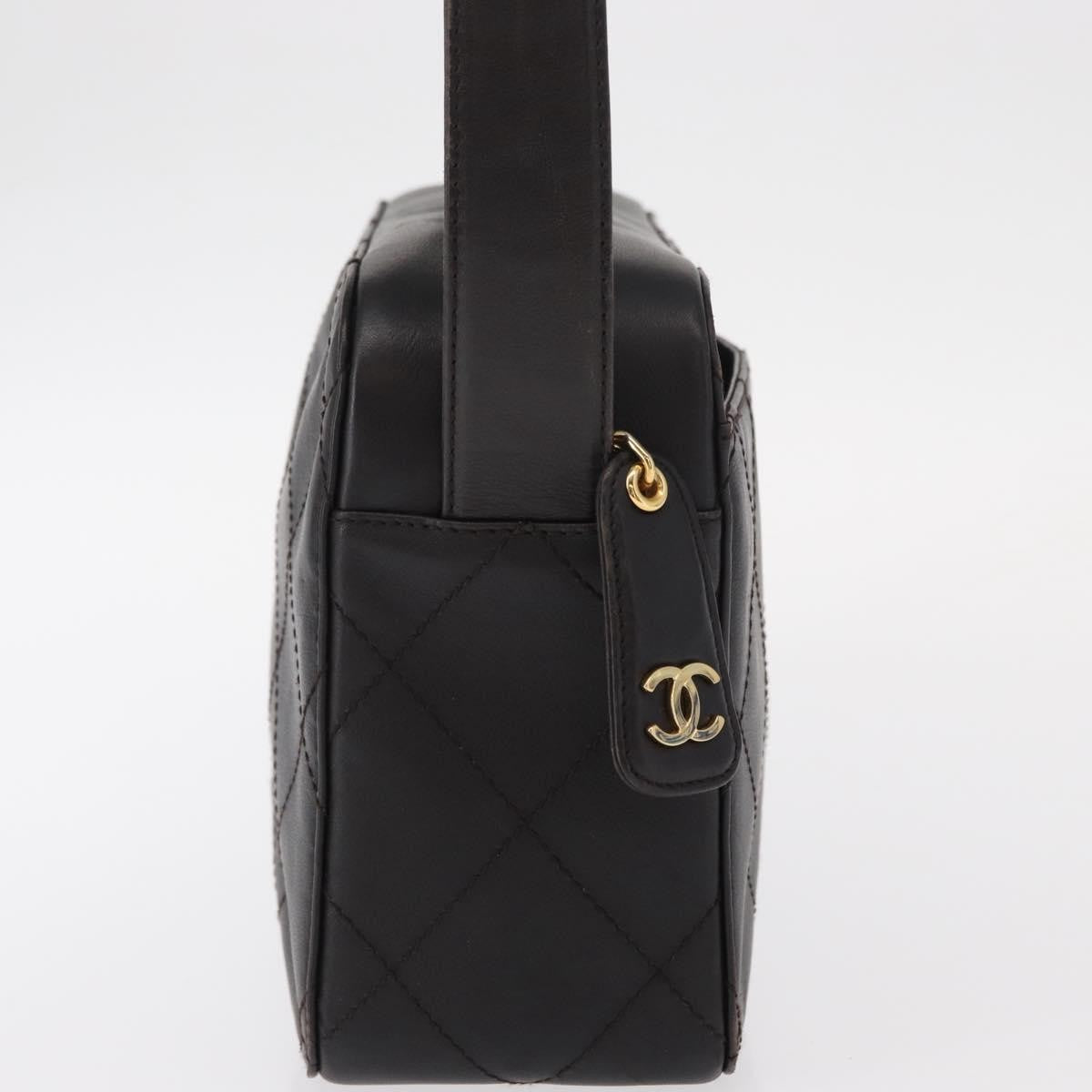Chanel Vintage Front Pocket Camera Shoulder Bag Leather, BROWN, LEATHER, Shoulder bag