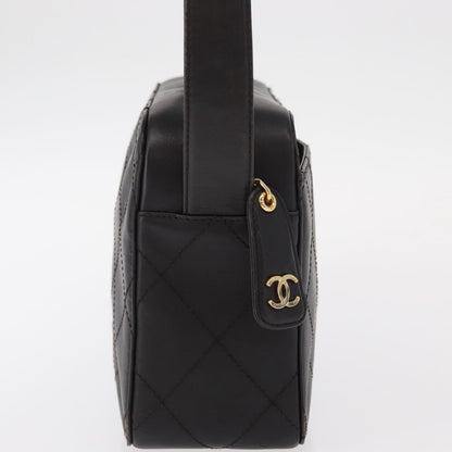 Chanel Vintage Front Pocket Camera Shoulder Bag Leather, BROWN, LEATHER, Shoulder bag