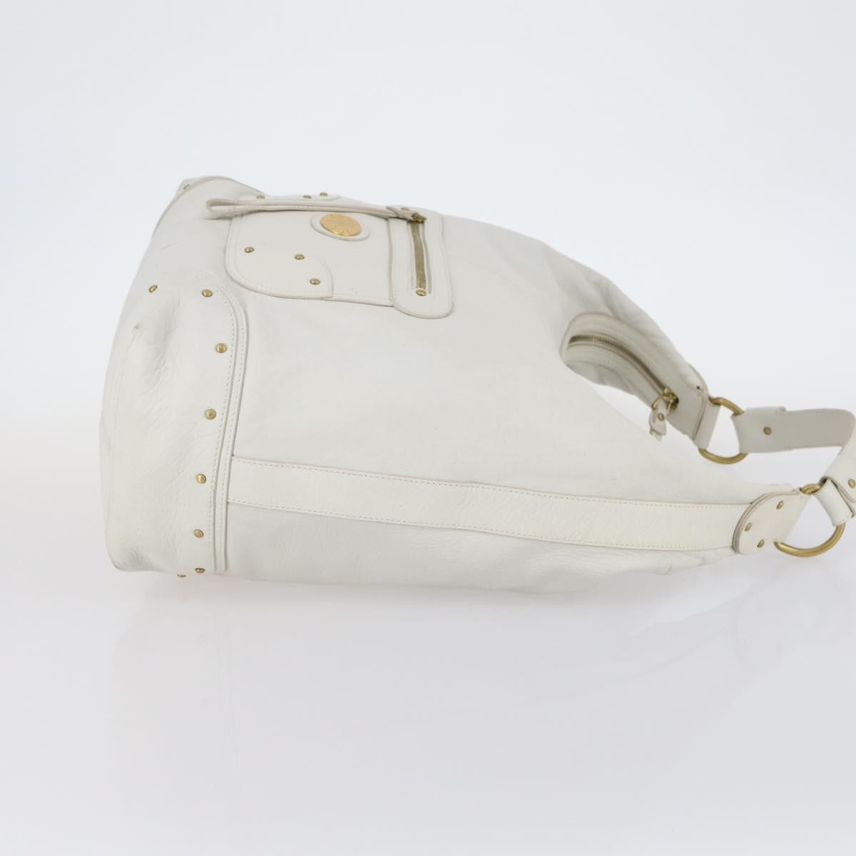 Bally Vintage Shoulder Bag Leather, White, Leather, Shoulder Bag
