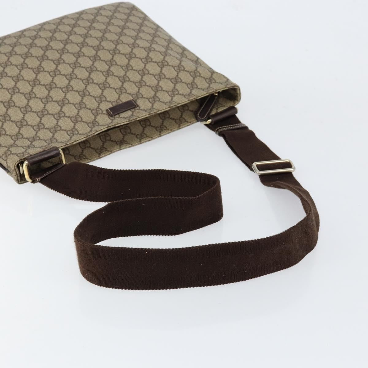 Gucci Flat Messenger Bag GG Canvas, BEIGE, CANVAS, Shoulder bag