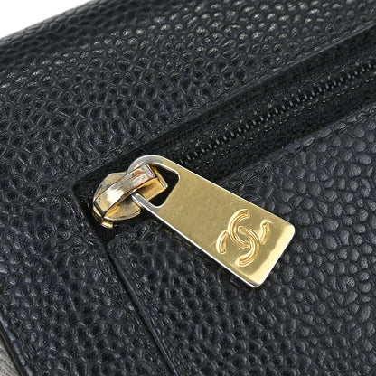 Chanel Timeless CC French Wallet Caviar, Black, Calfskin, Wallet