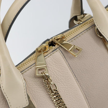 Chloe Bicolor Baylee Satchel Leather, GRAY, LEATHER, Tote bag