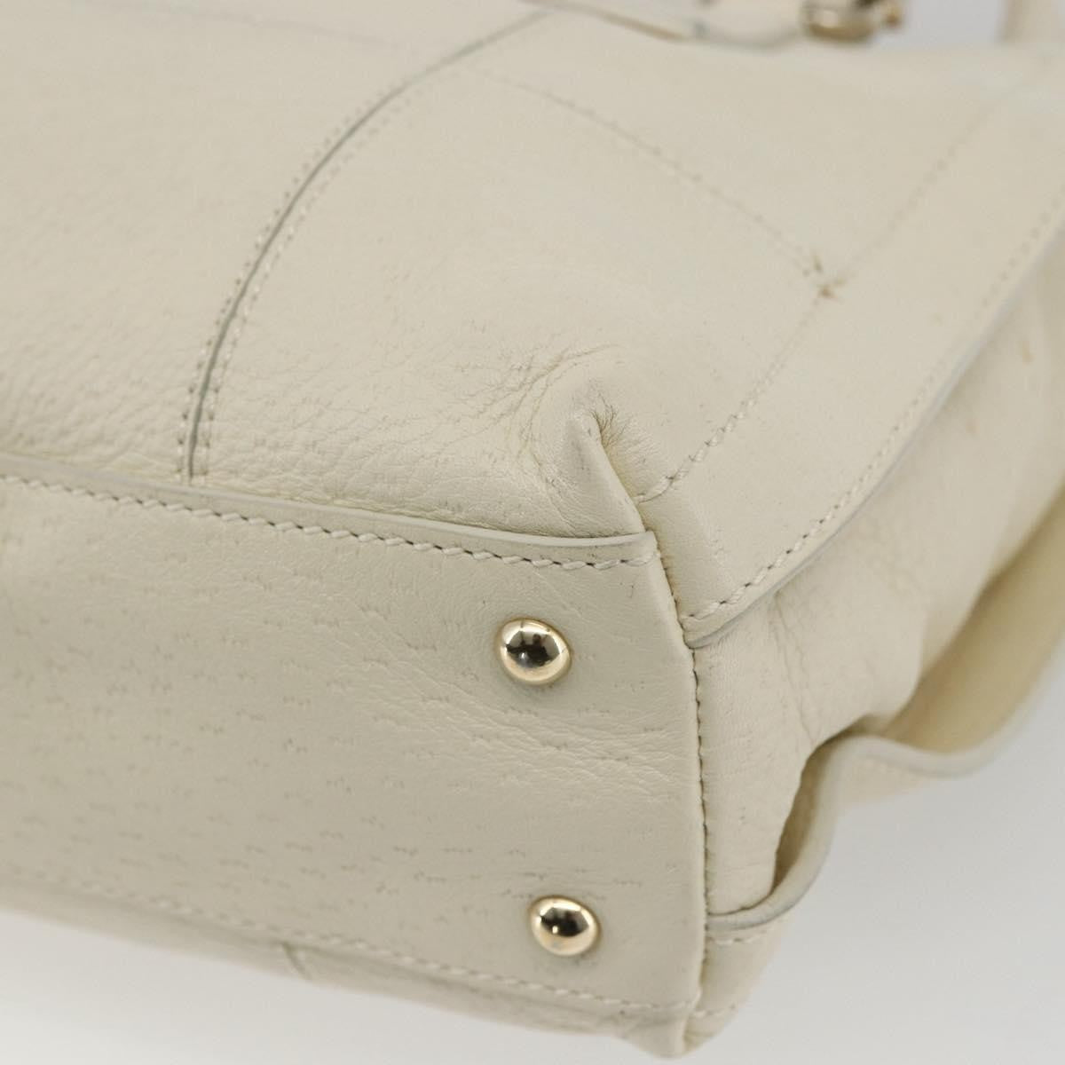 Salvatore Ferragamo Gancini handbag Leather, WHITE, LEATHER, Handbag