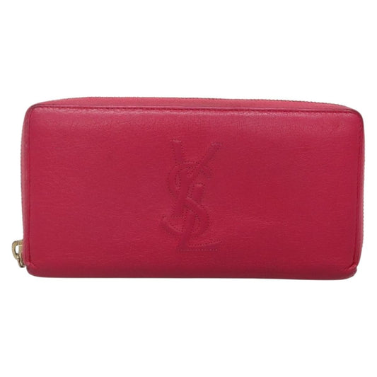 Saint Laurent Zipped Bifold Wallet Leather, PINK, LEATHER, Wallets