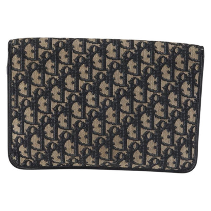 Christian Dior Vintage Trotter Flap Shoulder Bag Canvas, NAVY, CANVAS, Shoulder bag