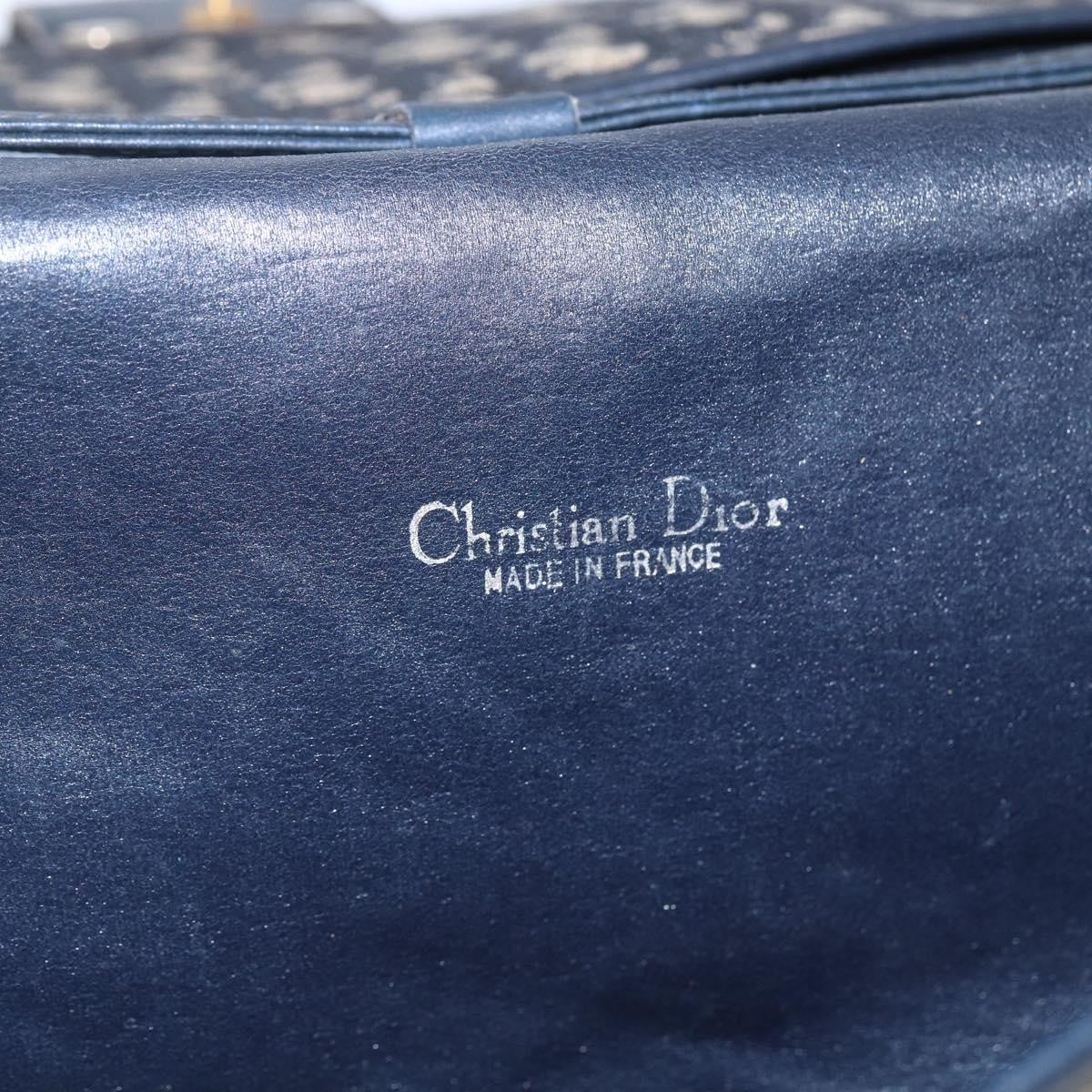 Christian Dior Vintage Trotter Flap Shoulder Bag Diorissimo Canvas, NAVY, CANVAS, Shoulder bag